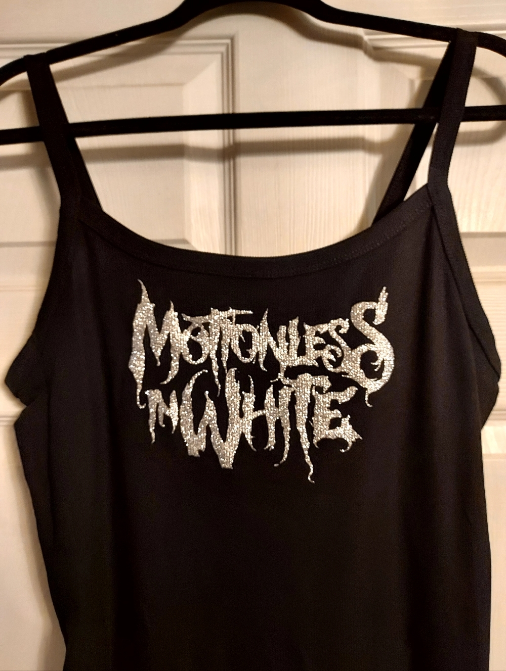 Motionless in white Tank top Silver Glitter Logo motionless in white Shirt Crop